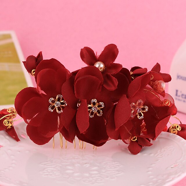  Women's / Flower Girl's Alloy / Fabric Headpiece-Wedding / Special Occasion Hair Combs / Flowers 1 Piece