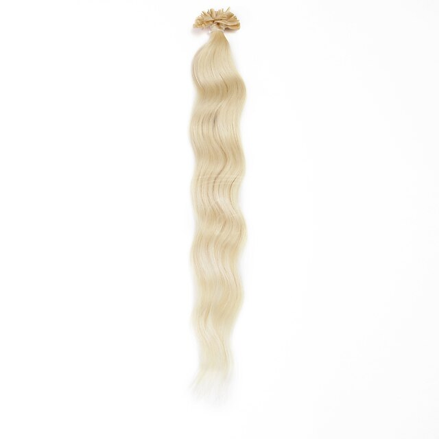  Neitsi Queratina / Ponta U Extensões de cabelo humano Liso Cabelo Humano Extensões de Cabelo Natural Mulheres Loiro claro