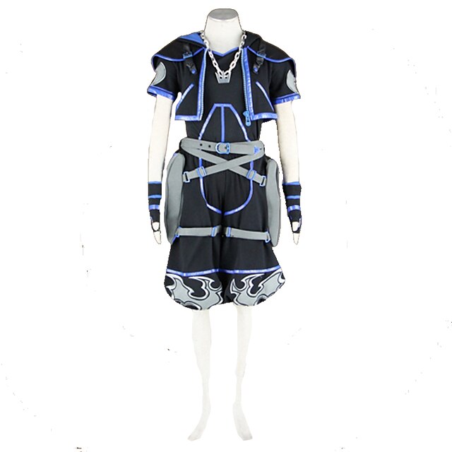  Inspired by Kingdom Hearts Sora Video Game Cosplay Costumes Cosplay Suits Patchwork Short Sleeve Coat / Pants / Gloves Halloween Costumes