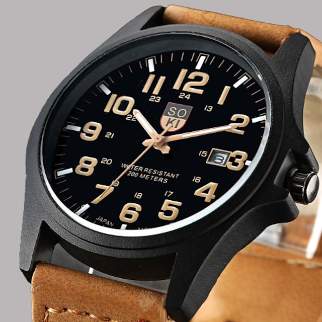  Quartz Watch for Men's Men Analog Quartz Casual Classic Calendar / date / day Day Date Alloy Leather / One Year