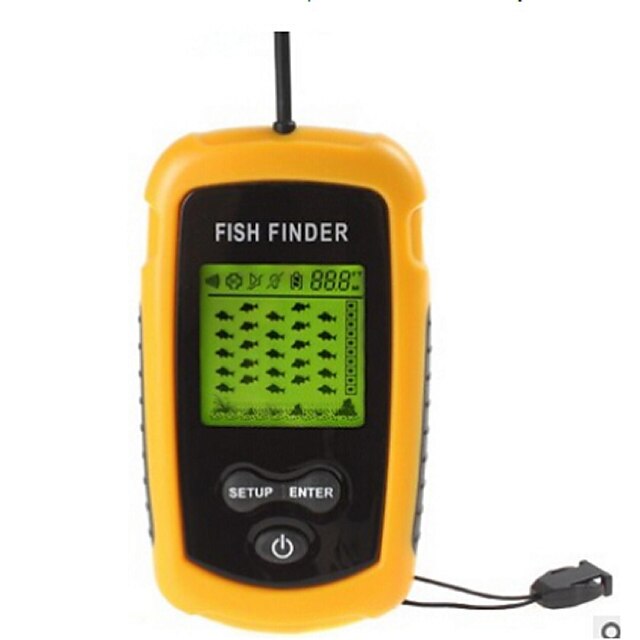  Fish Finder Sonar Sensor 3.8*3.8 inch LCD 0.7-100 m Alarm 4×AAA
