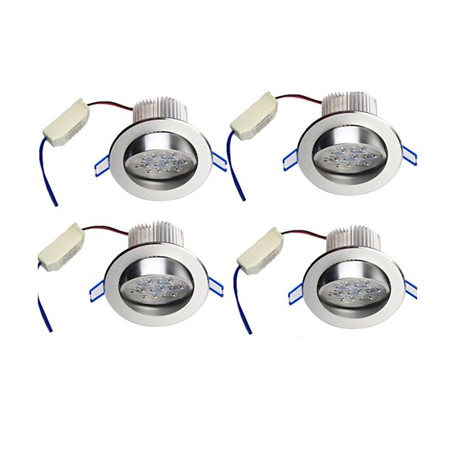  YouOKLight 4pçs Lâmpada de Embutir 650 lm Encaixe Embutido 7 Contas LED LED de Alta Potência Decorativa Branco Quente 85-265 V / 4 pçs / RoHs / 100