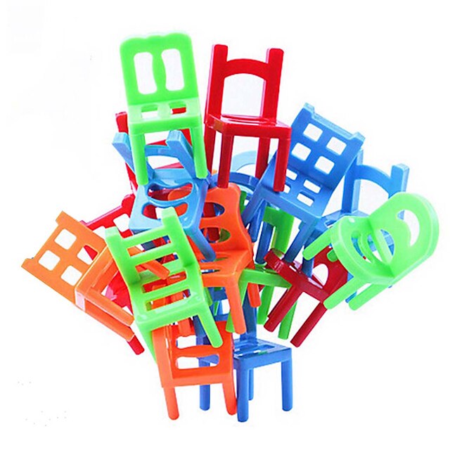  18 pcs אבני בניין משחקי מגדלים פלסטי כיסא מקצועי קלאסי איזון בגדי ריקוד ילדים ילדים מבוגרים בנים בנות צעצועים מתנות