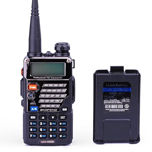  BAOFENG UV-5RB Kézi adóvevő Hordozható Digitális Hangvezérlés Kettős csatornafigyelés Kettős csatornafigyelés kijelző Kétirányú rádió 1.5KM-3KM 1.5KM-3KM 128 1800mAh 5/1 W