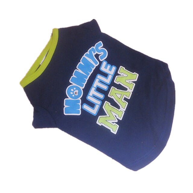  Dog Shirt / T-Shirt Dog Clothes Breathable Blue / Green Costume Cotton Letter & Number Fashion XS S
