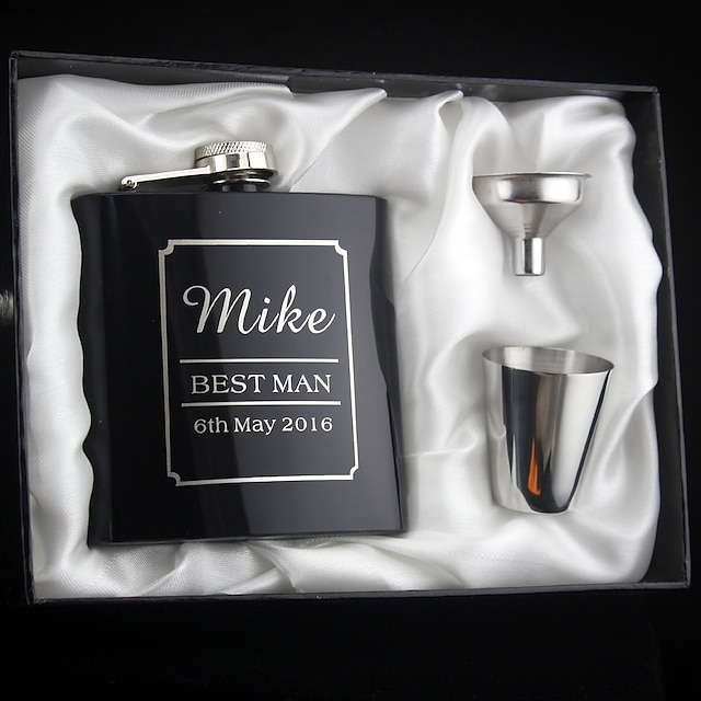  Personalized Stainless Steel Barware & Flasks Hip Flasks Bride Groom Bridesmaid Groomsman Couple Parents Wedding Anniversary Birthday