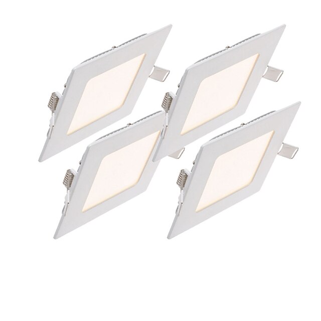  JIAWEN 4pcs LED Panel Light Square Ultra Thin Downlight 12W LED Ceiling Recessed Light For Indoor Illuminate AC85-265V