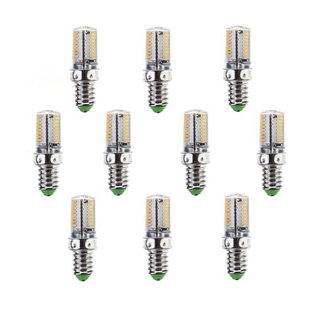  10pcs 3 W أضواء LED ذرة 220-240 lm E14 G9 G4 T 64 الخرز LED SMD 3014 أبيض دافئ أبيض كول 220-240 V / 10 قطع / بنفايات