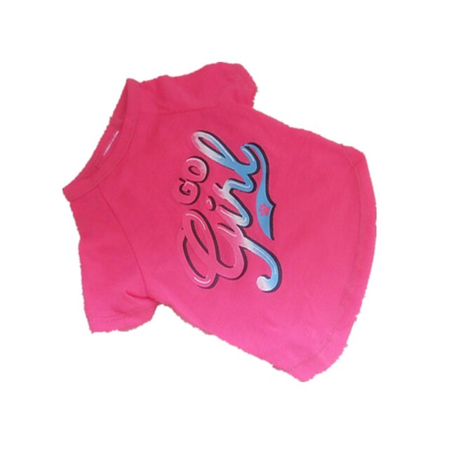  Dog Shirt / T-Shirt Dog Clothes Breathable Fashion Letter & Number Pink Costume For Pets