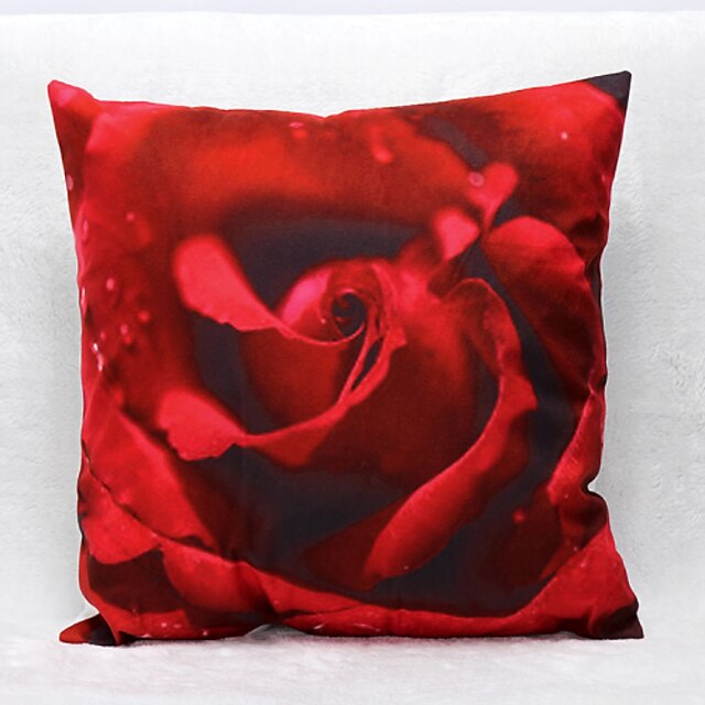  3D Rose Pattern Velvet Pillowcase Sofa Home Decor Cushion Cover (18*18inch)