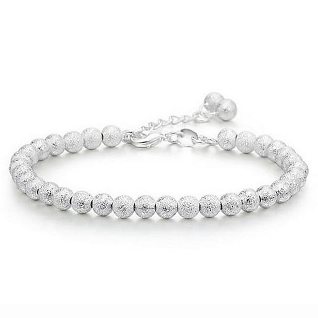  Women's Chain Bracelet Charm Bracelet Beads Ball Unique Design Fashion Bracelet Jewelry Silver For Wedding Gift