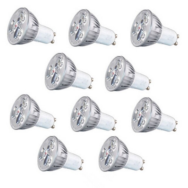  10pçs 3 W Lâmpadas de Foco de LED 260 lm GU10 GU5.3 E26 / E27 3 Contas LED LED de Alta Potência Decorativa Branco Quente Branco Frio 220-240 V / 10 pçs / RoHs