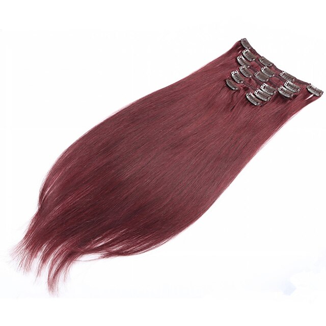  Clip In Human Hair Extensions Straight Human Hair Bleached Blonde