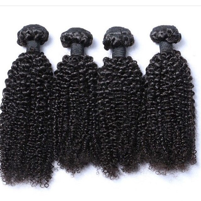  Brazilian Hair Kinky Curly 300 g Natural Color Hair Weaves / Hair Bulk Human Hair Weaves Human Hair Extensions