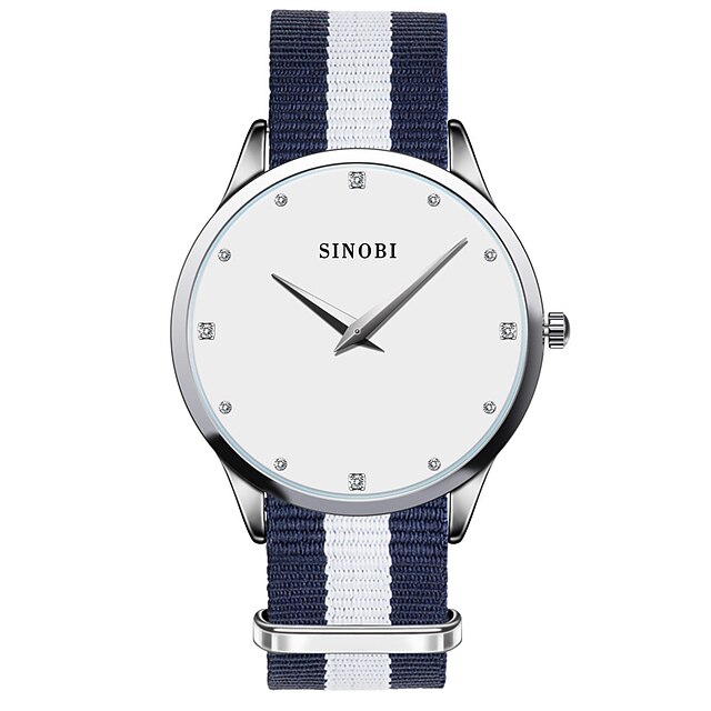  SINOBI Damen Uhr Armbanduhr Quartz Stoff Blau Wasserdicht Analog damas Minimalistisch Modisch Weiß / Zwei jahr / Zwei jahr / Sony SR626SW