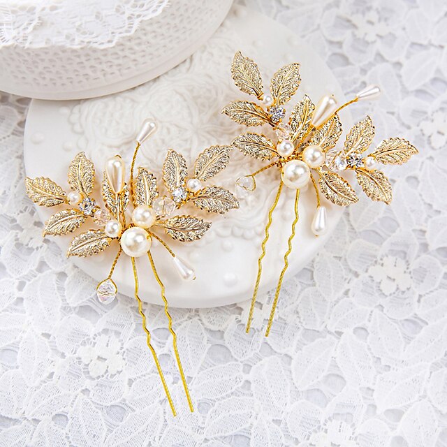  Imitation Pearl / Rhinestone / Alloy Headwear / Hair Pin with Floral 1pc Wedding / Special Occasion Headpiece
