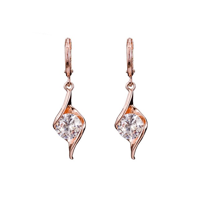  18k Gold AAA Zircon Drop Earrings JewelryImitation Diamond Birthstone