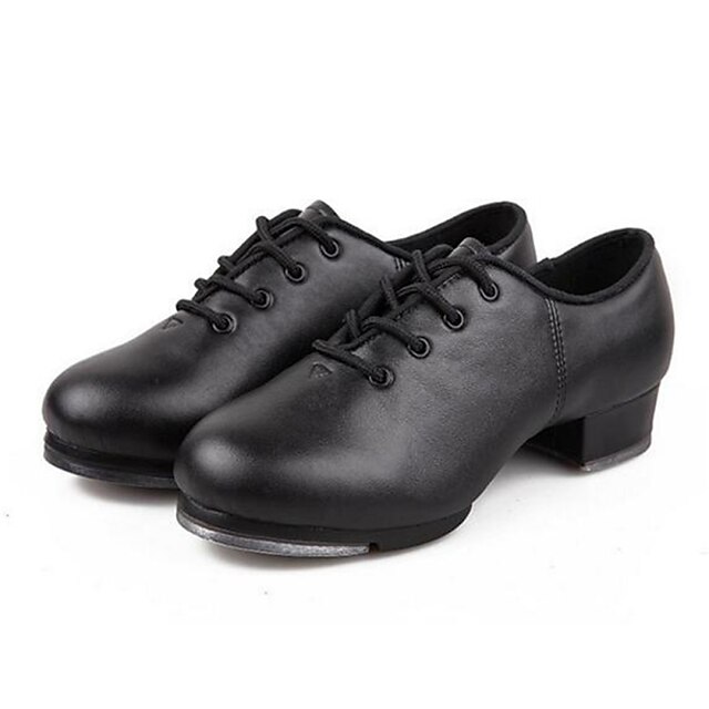  Pantofi de Tap Imitație de Piele Oxford Toc Jos NePersonalizabili Pantofi de dans Negru