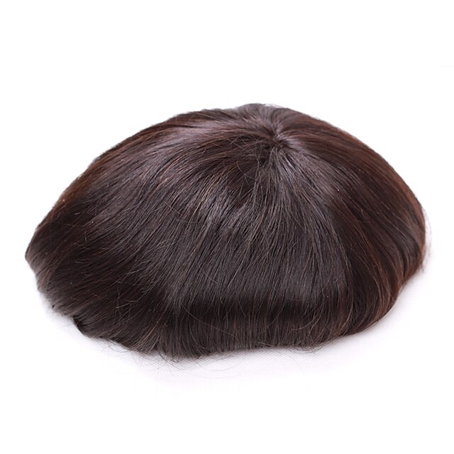  Włosy naturalne Tupeciki Prosta Włókno monofilament / W 100% ręcznie wiązane