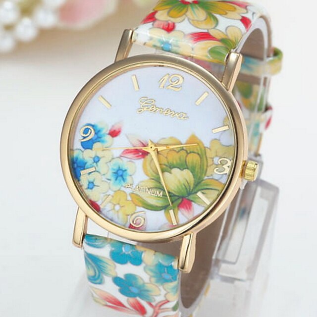  Mujer Reloj de Pulsera Cuarzo Múltiples Colores Gran venta Analógico damas Flor Moda - Azul-Amarillo Negro / Amarillo Morado