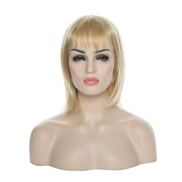  Synthetic Wig Straight Straight Bob Wig Blonde Short Blonde Synthetic Hair 10 inch Women's Blonde hairjoy