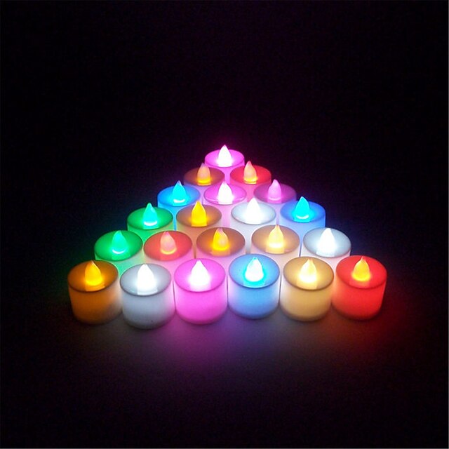  1db mini több színben vezetett elektronikus gyertya lámpa esküvői party karácsonyi dekoráció (véletlenszerű szín)