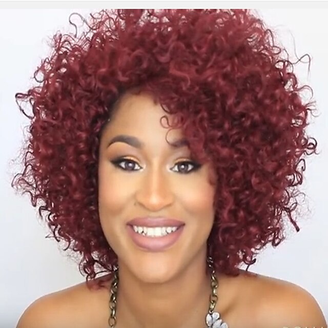  Synthetic Hair Wigs Curly Capless Short Red
