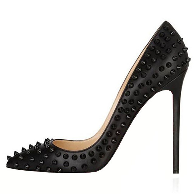  Women's Shoes Leatherette Stiletto Heel Rivet Black / Wedding / Party & Evening / Party & Evening