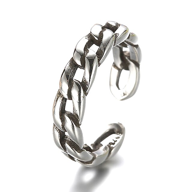  Unisexe Anneau Alliance Bague Anneau réglable Argent Argent sterling Argent Rétro Vintage Quotidien Décontracté Bijoux