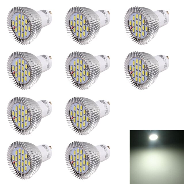 10 stuks 6000 lm GU10 LED-spotlampen R63 16 LED-kralen SMD 5630 Decoratief Koel wit 220-240 V