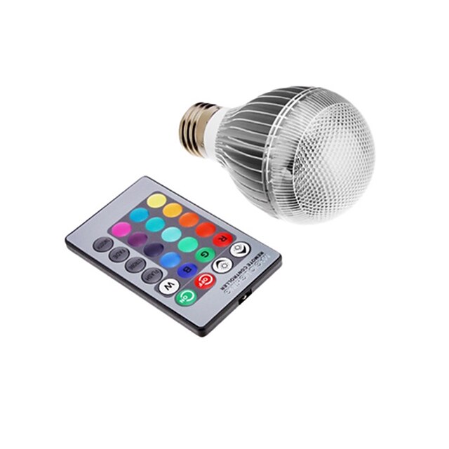  3 W נורות גלוב לד 300 lm E26 / E27 LED חרוזים לד משתלב עובד עם שלט רחוק RGB 85-265 V