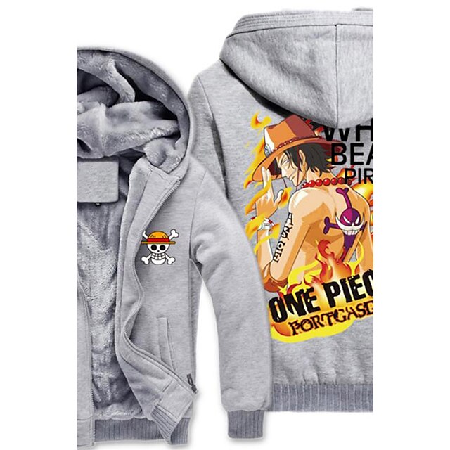  Ihlette One Piece Monkey D. Luffy Anime Szerepjáték jelmezek Cosplay Hoodies Nyomtatott Hosszú ujj Felső Kompatibilitás Férfi