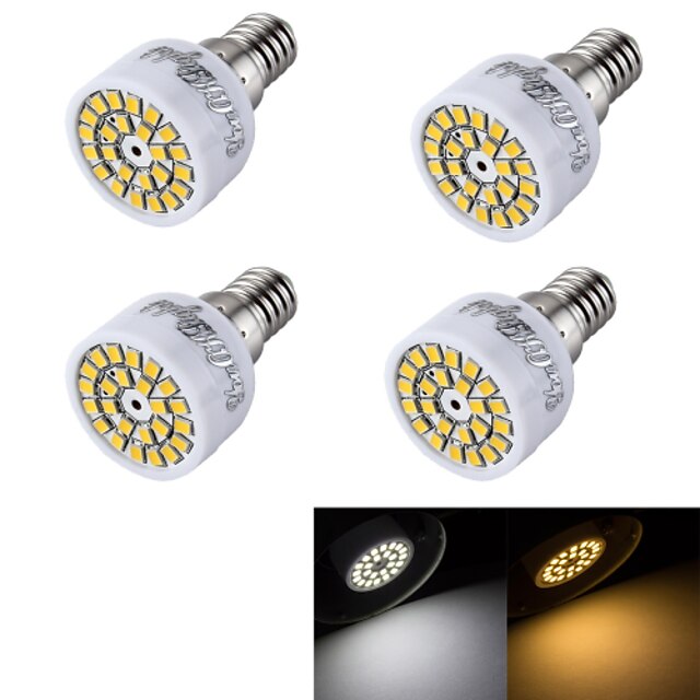  4pcs 3000/6000 lm E14 LED-spotlampen R50 24 LED-kralen SMD 2835 Decoratief Warm wit / Koel wit 220-240 V / 4 stuks