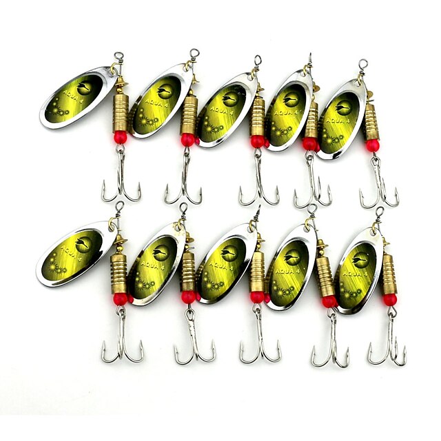  10 pcs Iscas Iscas Buzzbait & Spinnerbait Colheres Afundando Afunda Rapidamente Bass Truta Pique Pesca de Mar Pesca de Água Doce Outro Pena Metal / Pesca de Isco / Pesca Geral