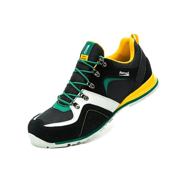  Homme Chaussures de Course Baskets Chaussures de Randonnée Vrai cuir Pêche Randonnée Sport de détente Respirable Antidérapant Antiusure Cuir Café Vert Véronèse Noir / jaune.