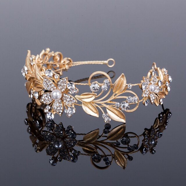  Golden Leaf Flower Hair Forehead Jewelry Fascinators for Wedding Party Decoration