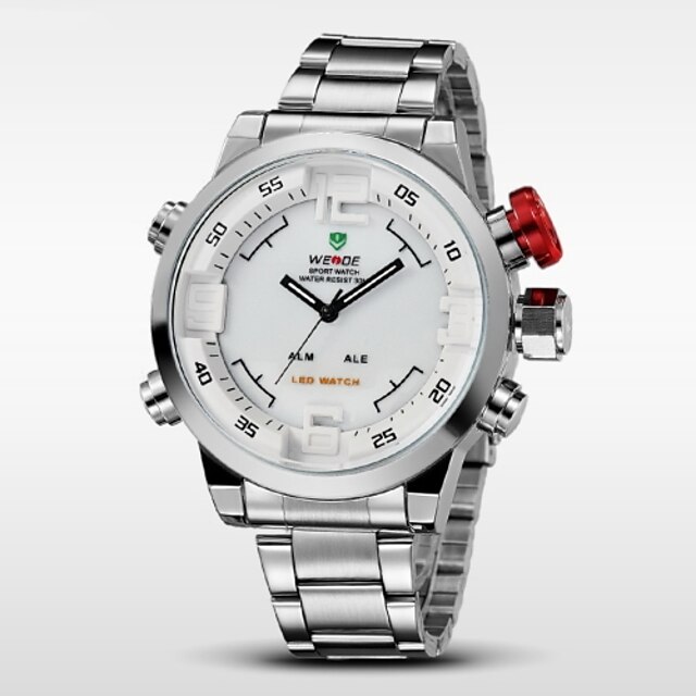  WEIDE Men's Wrist Watch Digital Watch Quartz Digital Black / Silver 30 m Water Resistant / Water Proof Alarm Calendar / date / day Analog-Digital Charm - Silver / Black White / Sliver / Chronograph