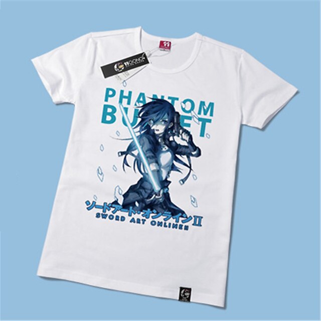  Inspirado por Alicização SAO Kirito Anime Fantasias de Cosplay Japanês Cosplay T-shirt Estampado Manga Curta Camiseta Para Homens Mulheres