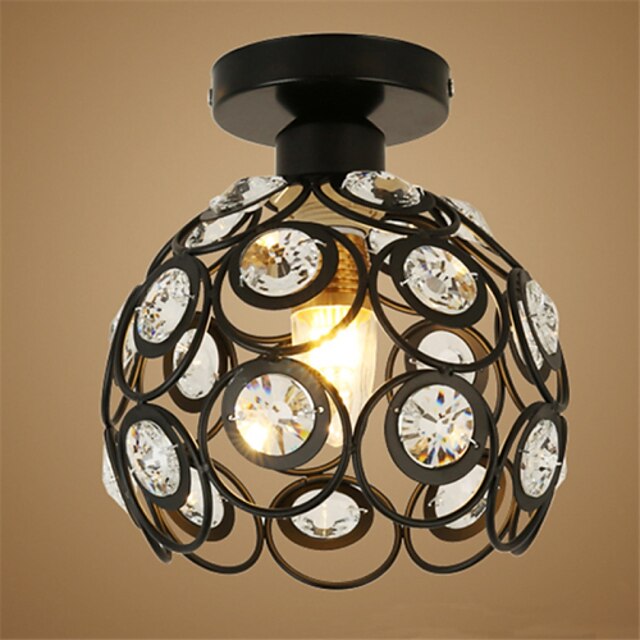  1-Light 20(7.87‘‘) Crystal / Mini Style Flush Mount Lights Metal Painted Finishes Modern Contemporary 110-120V / 220-240V / E26 / E27