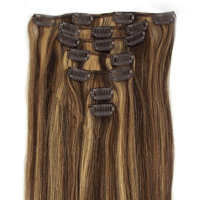  PANSY Clip-in Extensions van echt haar Recht Echt haar Extentions van mensenhaar Dames 4/27