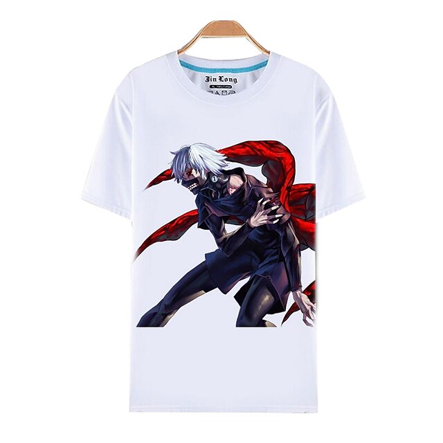  Inspired by Tokyo Ghoul Ken Kaneki Anime Cosplay Costumes Cosplay T-shirt Print Short Sleeve Top For Men's