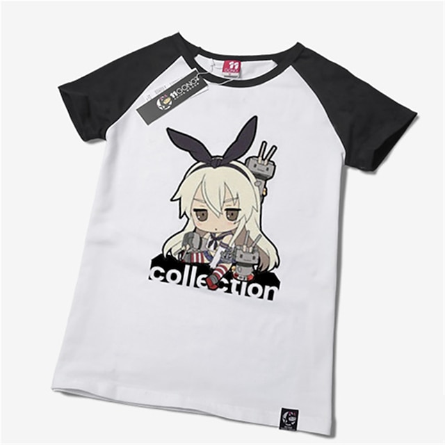  Inspiriert von Kantai Collection Shimakaze Anime Cosplay Kostüme Japanisch Cosplay-T-Shirt Druck Kurzarm T-shirt Für Unisex