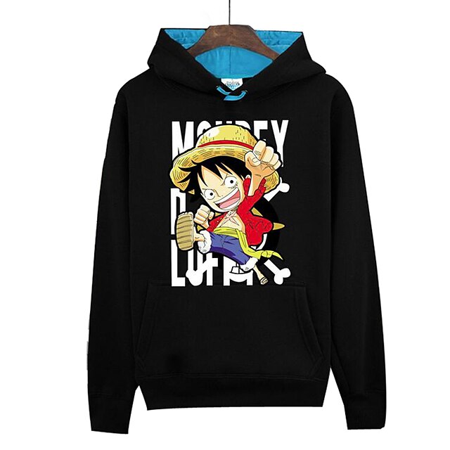  Inspiriert von One Piece Monkey D. Luffy Anime Cosplay Kostüme Cosplay Hoodies Druck Langarm Top Für Herrn / Damen