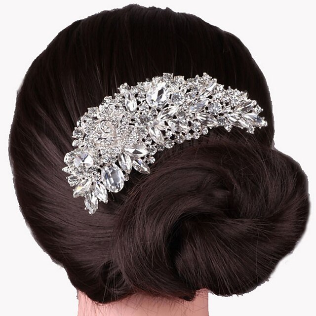  Mulheres Festa / Casamento / Elegante Cristal / Prata Chapeada Pente / Pentes de Cabelo