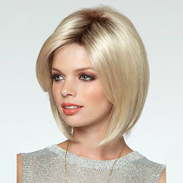  Synthetic Wig Straight Style Bob Capless Wig Blonde Blonde Synthetic Hair Women's Blonde Wig