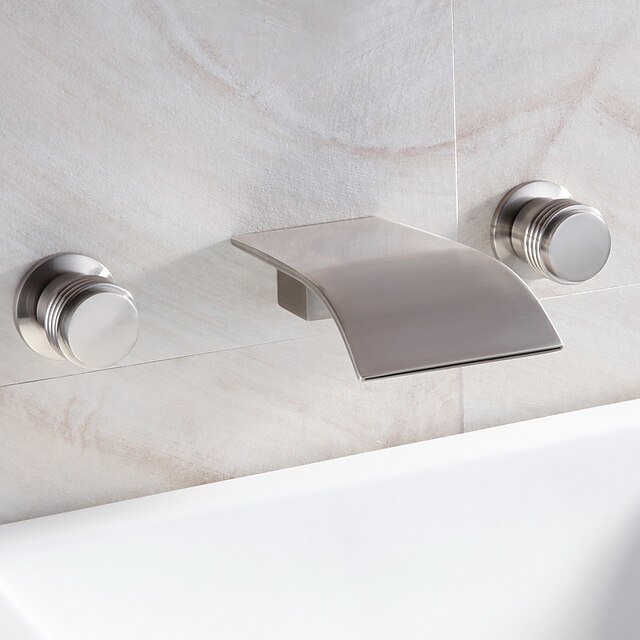  rubinetto da bagno cascata rubinetto da bagno rubinetti da bagno di design contemporaneo diffuso (finitura nichel spazzolato)