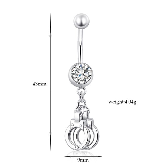  Navel Ring / Belly Piercing Ladies Unique Design Party Women's Body Jewelry For Casual Stainless Steel Alloy Silver 1 set