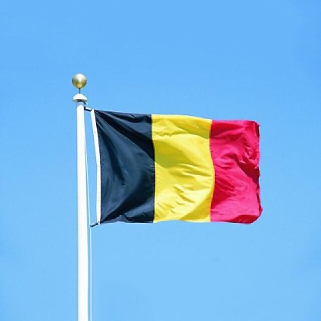  Belgia lippu bannerin 90 * 150cm roikkuu lippu Belgia sisustuksessa Belgia flag (ilman lipputanko)