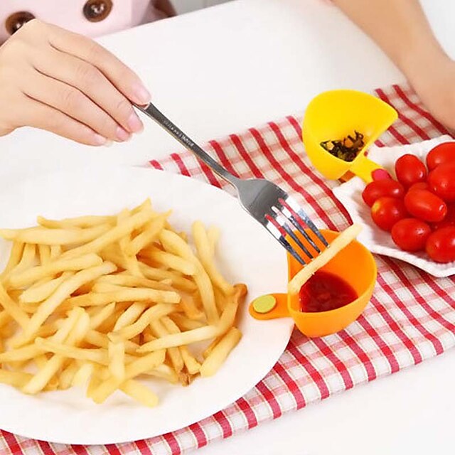  Salatsauce Ketchup Konfitüre Dip Clip Tasse Schüssel Untertasse Geschirr Küche (gelegentliche Farbe)