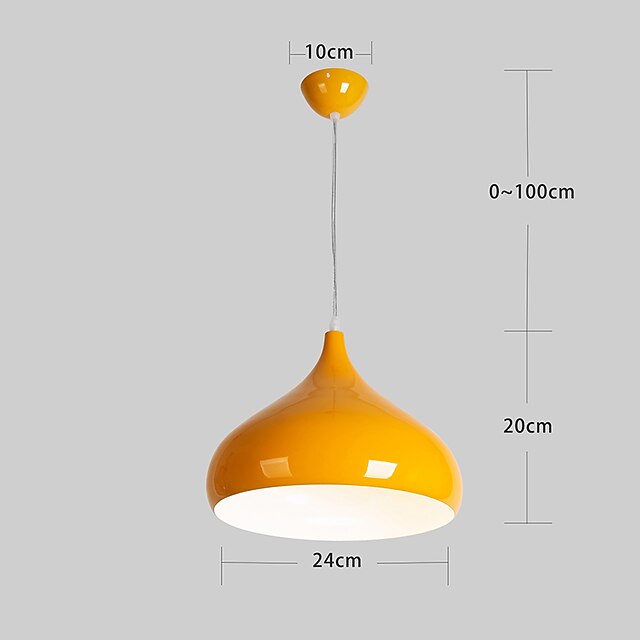 Lights & Lighting Pendant Lights | 1-Light 24CM Designers Pendant Light Metal Bowl Painted Finishes Modern Contemporary 110-120V